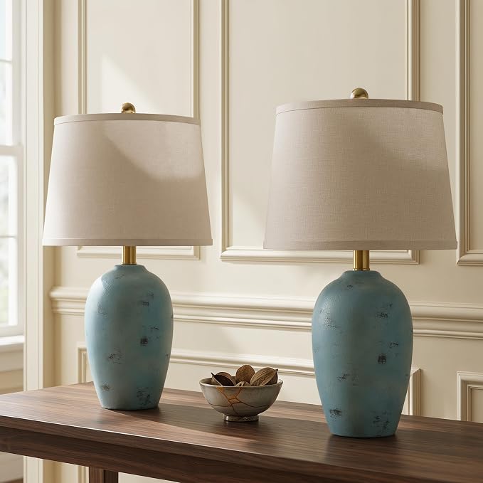 AIEAMPDO 21'' Set of 2 Coastal Small Ceramic Lamps - Image 2