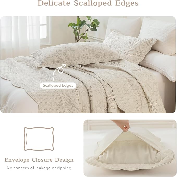 CozyTide Oversized King Quilt 118"x106", Pre-Washed Cotton Wheat California - Image 6