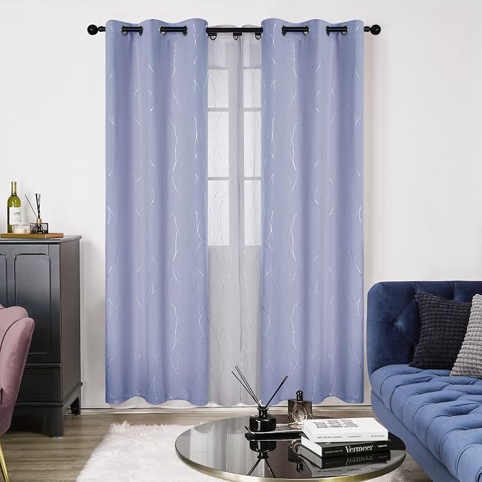 Deconovo Living Room Curtains 95 Inches Long, Thermal Insulated, Room Darkening - Image 2
