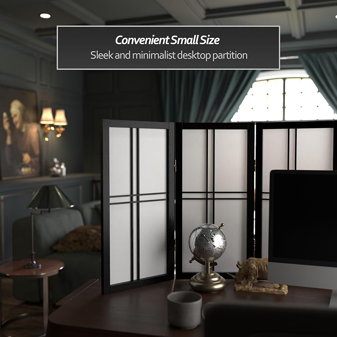 2 ft. Short Desktop Double Cross Shoji Screen - Image 2