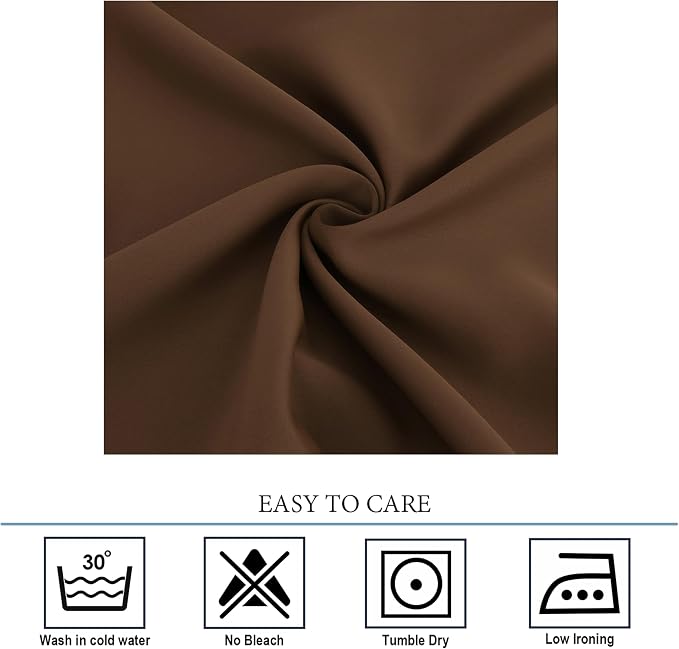 Diraysid Chocolate Brown Grommet Blackout Curtains - Image 5