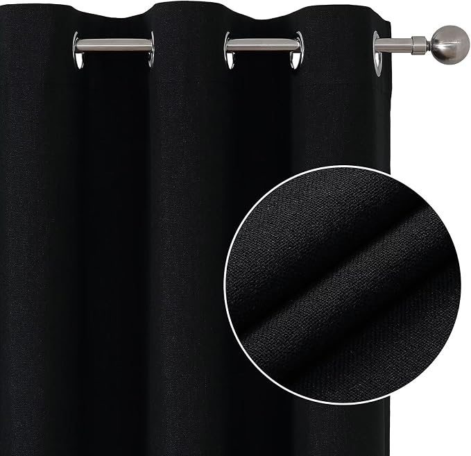 Joydeco Blackout Curtains 108 Inches Long 2 Panels Burg, Room Darkening Curtains - Image 2