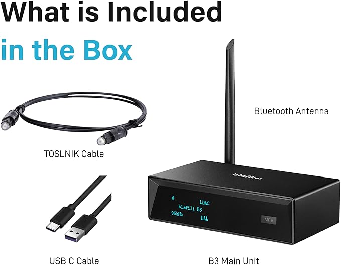 blafili B3 Professional XLR Bluetooth v5.1 Music Receiver, LDAC & aptX HD Streamer, Built-in ESS DAC, Analog RCA, Digital Optical and COAXIAL Outputs, for Audio Mixer, DJ Speakers & PA System