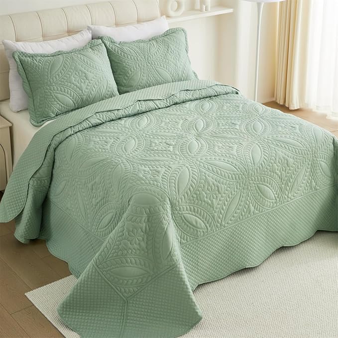 Cmfshape Oversize King Bedspread 120"x120", 3 Piece California King Quilt - Image 5
