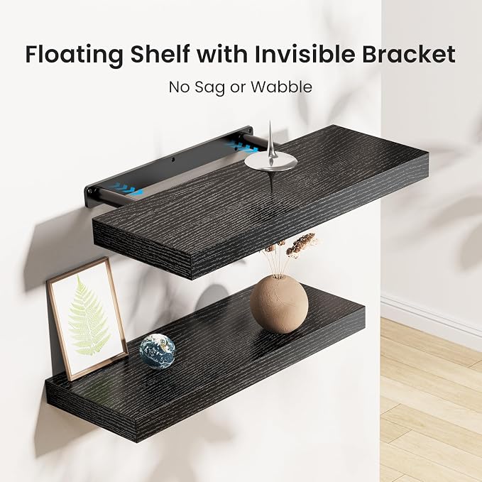 Amada 15.7" Floating Shelves for Wall Decor & Storage, Living Room, 22 lbs - Image 4