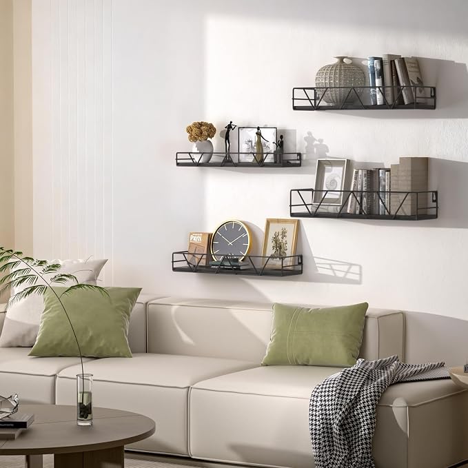 Floating Shelves Set of 4, Wood Wall Shelf, Farmhouse Shelf - Image 2