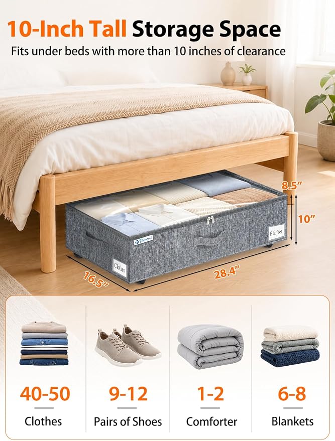 punemi 10 inch Tall Under Bed Storage Bins - Image 2
