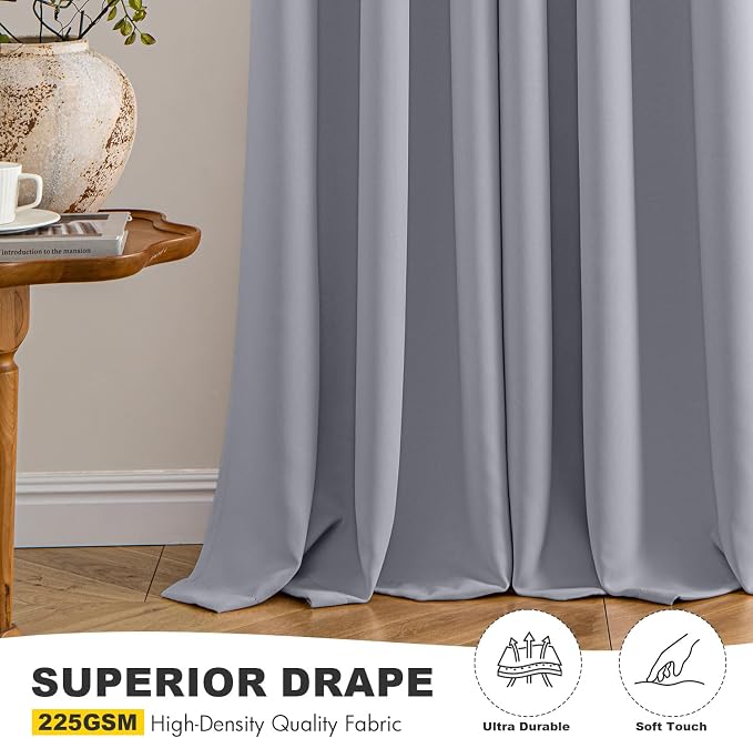 MIULEE Blackout Curtains for Bedroom 2 Panels 40 x 54 Inch Long Silver Grey | - Image 5