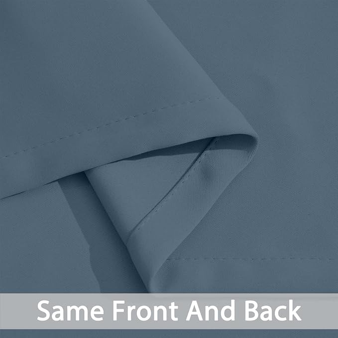 Yakamok Room Darkening Curtains 42x72 inch Length Stone Blue-Living Room | 2 - Image 4