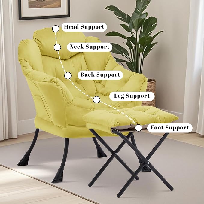 Lazy Chair with Ottoman, Comfy Reading Chair, Lounge Chair - Image 6