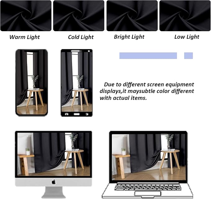 Simplebrand Black Blackout Curtains - Image 8