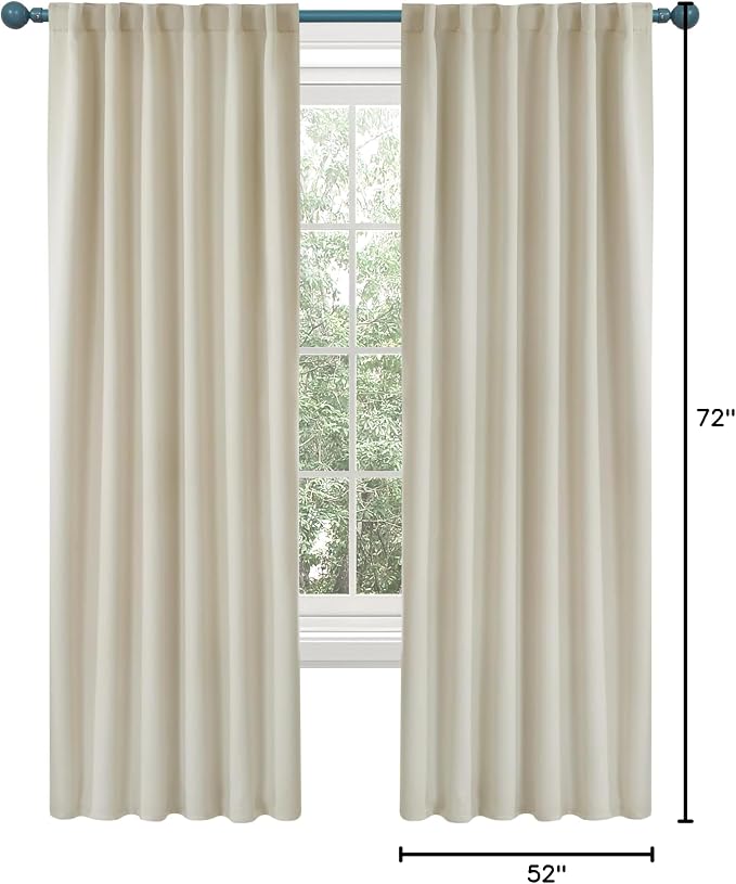 Deconovo Blackout Curtains for Bedroom, Living Room Curtains 72 Inches Long | - Image 10