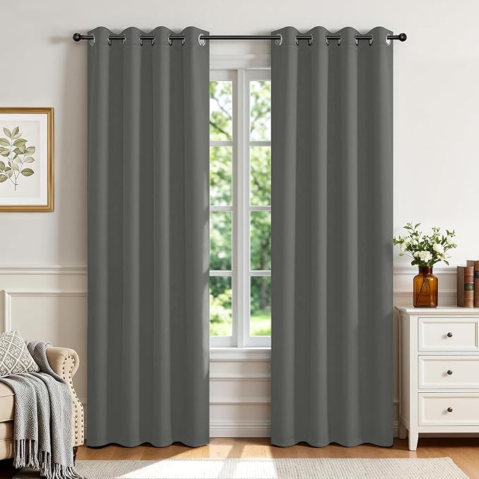 Joydeco Blackout Curtains 72 Inch Length 2 Panels Set, Thermal Insulated Long by JOYDECO