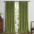 Joydeco 100% Blackout Curtains Velvet Black Out Curtain 108 Inch Drapes | by JOYDECO