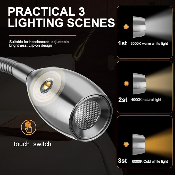 1 Pcs LED Clip on Reading Light - Image 3