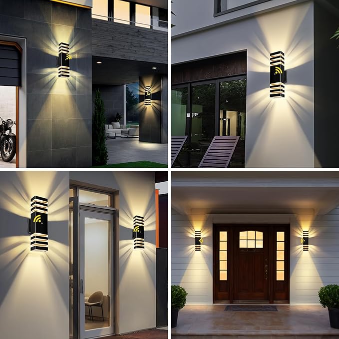 MZLITI LED Square Up & Down Wall Lights 2 Pack 15inch,Outdoor Wall Lights 3000K Aluminum Body Waterproof IP65 Exterior Light Fixtures Wall Mount, Up Down Porch Lights Outdoor for House Porch Garage