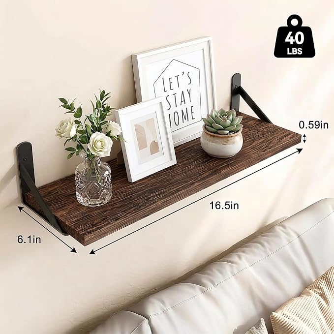 Fixwal Wall Floating Shelves for Home Decor | Wood Shelves, Natural Grain - Image 3