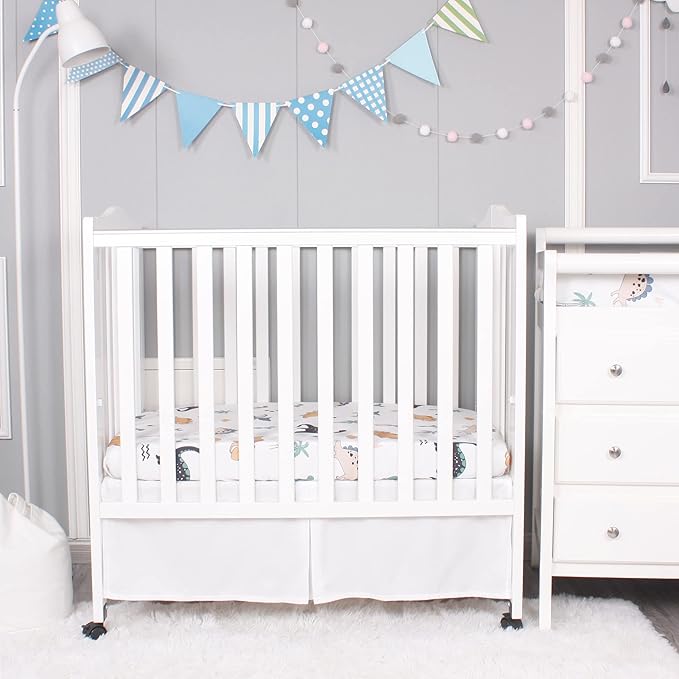 Belsden Pack of 3 Mini Crib Sheet Set, Pack N Play Sheet Set for Baby Boys and Girls, Cloudy Soft Touch and Machine Washable, Fitted Playard/Portable Crib Sheet, Dino & Navy & Gray