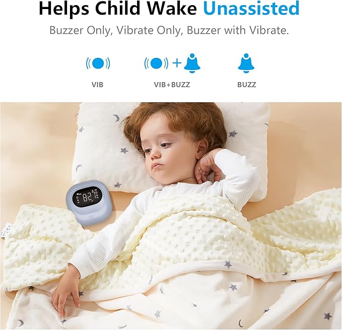 Vibrating Alarm Clock for Heavy Sleepers, Battery Operated Rechargeable Bed Shaker Under Pillow, Wireless,Vibration Adjustable,Wireless, Dual Alarms, Travel Portable Digital Clock for Hearing-impaired