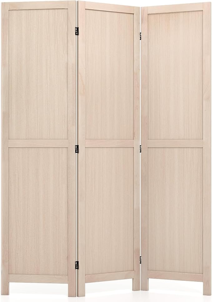 GIANTEX 3 Panel Folding Wooden Room Divider 67" Tall, No Assembly | - Image 9