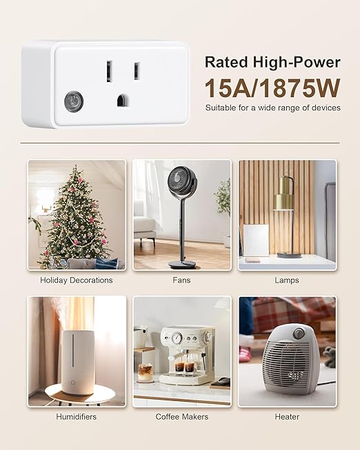 TREEWELL Remote Control Outlet with All On/Off Switch, 200FT Long Range Wireless Light Switch, Compact Design, 15A/1875W High-Power for Lights, Fans, Household Appliances, FCC & ETL Listed