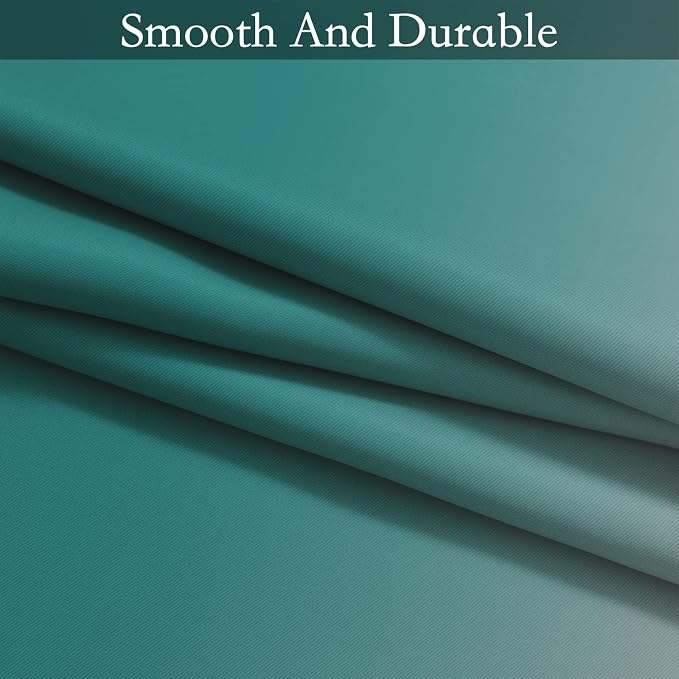 SimpleHome Ombre Teal to Grey White Curtains - Image 7