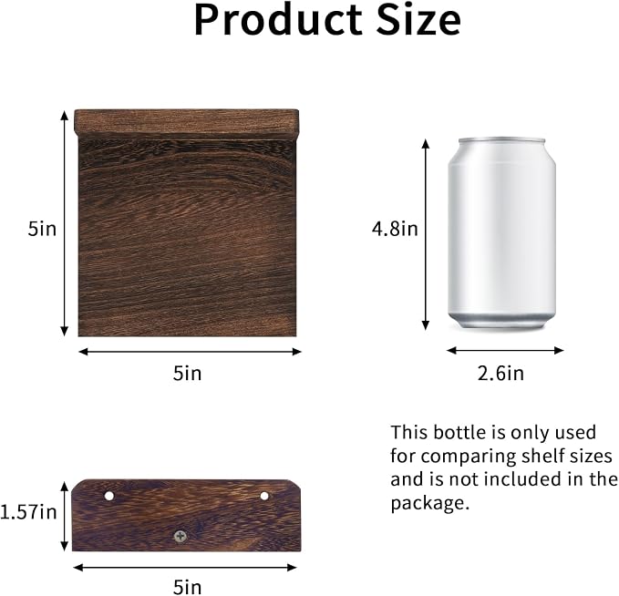 Fixwal Small Floating Shelves for Wall | Rustic wood shelf for displaying mini - Image 3