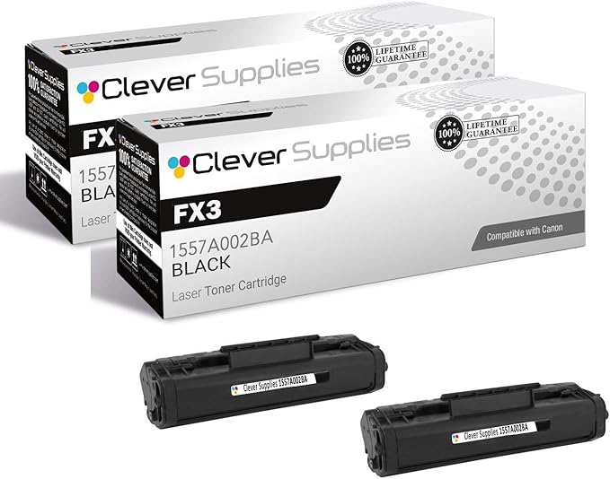 CS Compatible Toner Cartridge Replacement for Canon FX3 1557A002BA Black Fax Series L200 L250 L260i L280 L300 L350 L4000 L4500 L6000 CFX-L4000 CFX-L4500IF Toner Cartridge 2 Pack