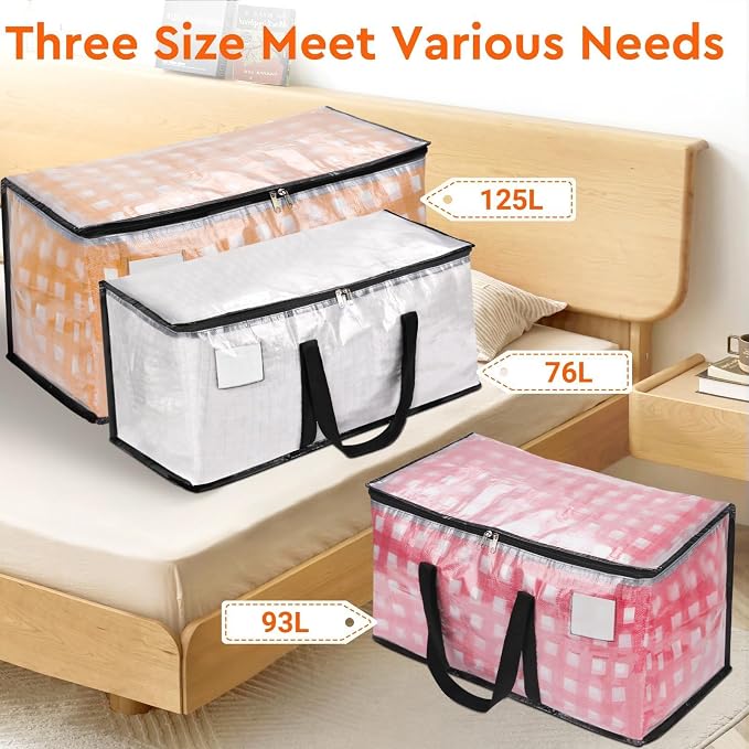 BlissTotes Moving Bags, 125L 8-Pack Storage Bags, Moving Boxes | Moving Box - Image 7