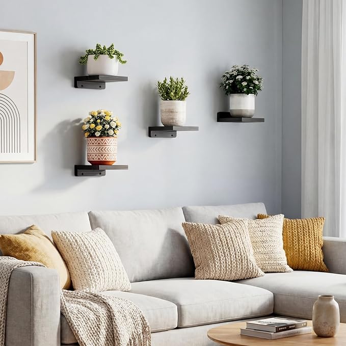Fixwal Small Floating Shelves for Wall Decor | Rustic wood shelf for displaying - Image 2