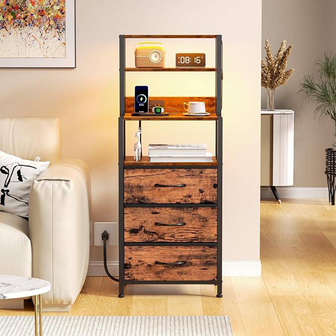Night Stand Set 2, LED Nightstand - Image 8