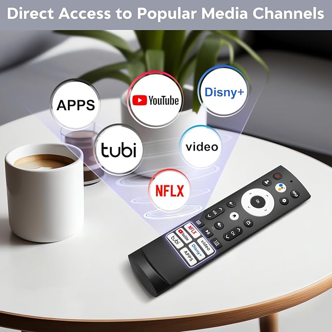 Only for Voice Replacement Hisense-TV-Remote-Control, for Hisense-Google-Smart-TV-4K LED QLED UHD ULED