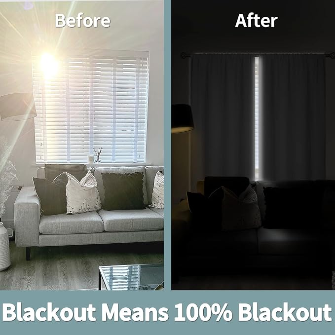 BGment Greyish White Blackout Curtains - Image 3