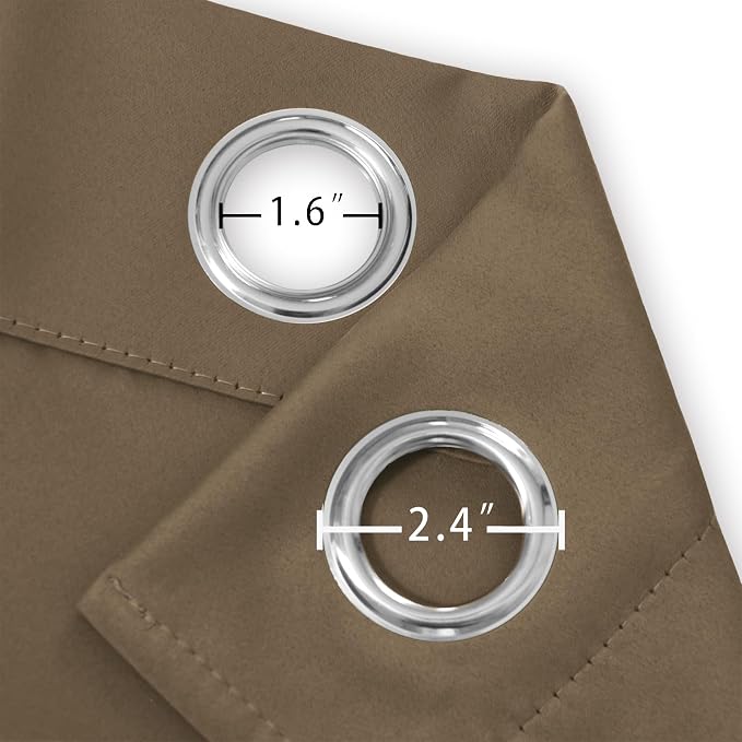 Blackout Curtains 42 x 63 inch/Brown Curtains Set of 2 Panels/Thermal Insulated - Image 5