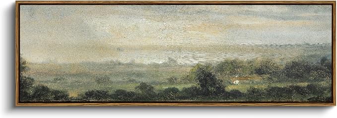 InSimSea Extra Large Framed Wall Art, Wild Field Sky Prints, 12x36inch | by InSimSeaArt