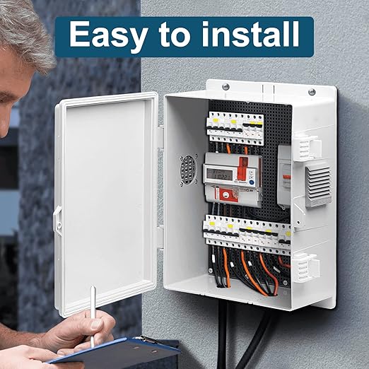 Namunanee Outdoor Electrical Junction Box, ABS Water Resistant Enclosure with Internal Mounting Panel & Hinged Cover, 9.2" H* 7" L* 4.6" W