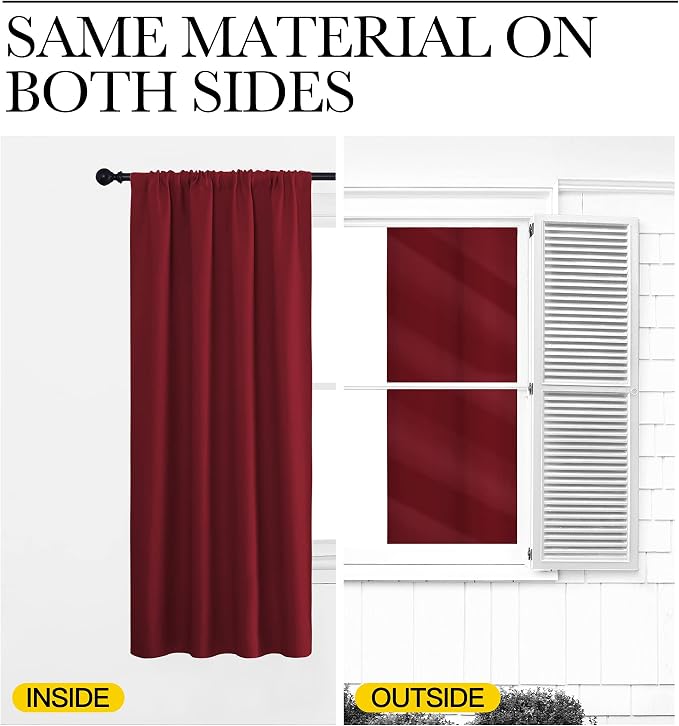 NICETOWN Christmas Patio Door Blackout Curtains, Noise Reducing Curtains and - Image 6