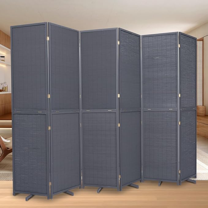Room Divider Folding Privacy Screens, Hand-Made Natural Bamboo Room Dividers | by HOMSCREENER