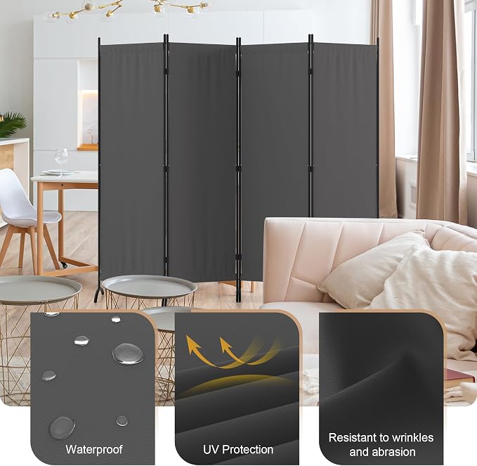 Room Divider 4 Panel Folding Screen Portable Wall - Image 3