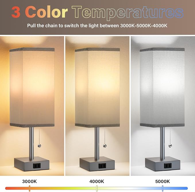 Bedside Lamp for Bedroom Set of 2 - Image 2