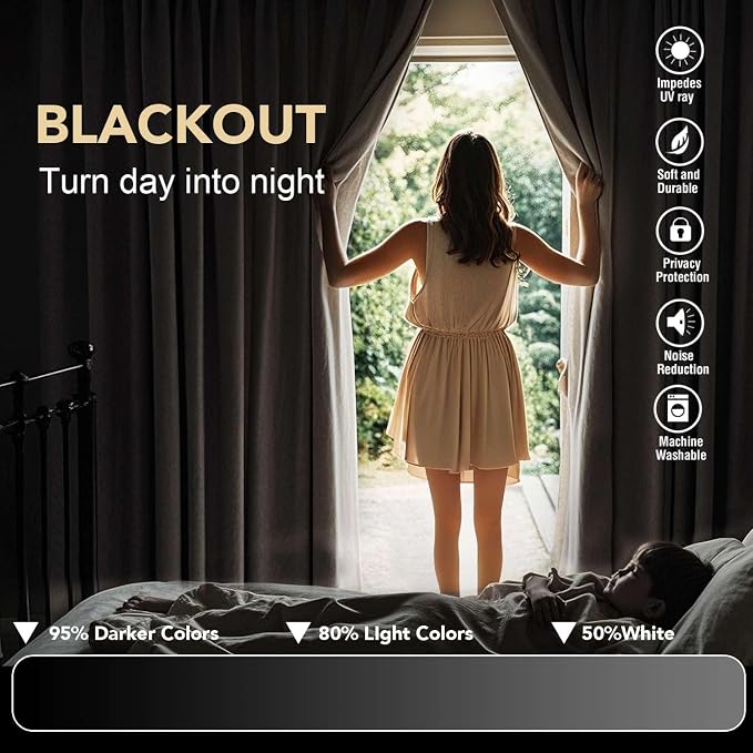 H.VERSAILTEX Brown Blackout Curtains - Image 3