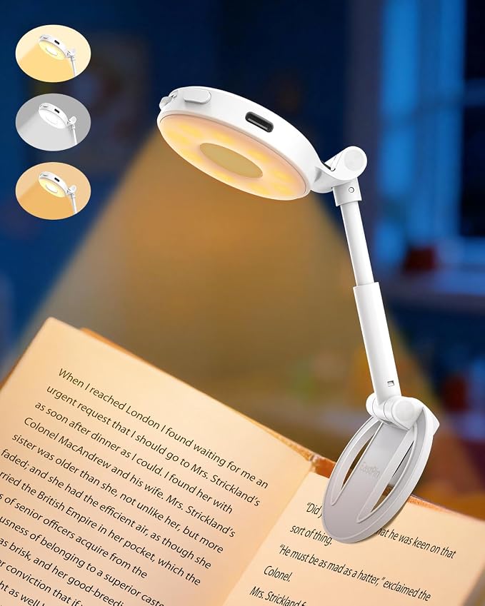 18 LED Rechargeable Clip On Book Light by EastPin