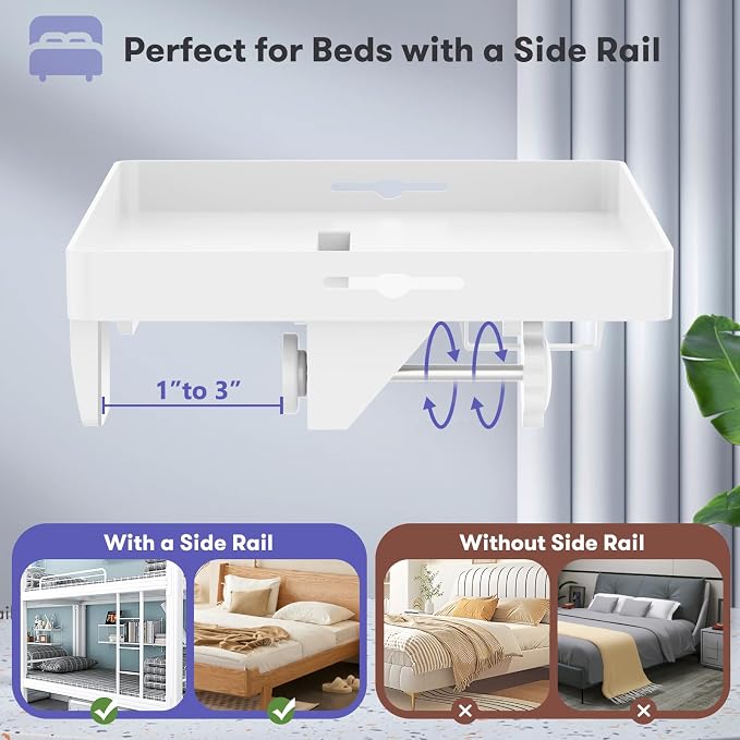 AUZONIMICS Bedside Shelf for Dorm Room, Clip on Nightstand for College Student - Image 7