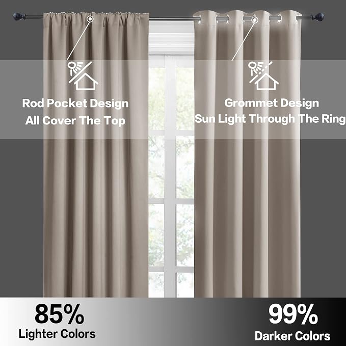 RYB HOME Extra Wide Blackout Curtains - Image 5