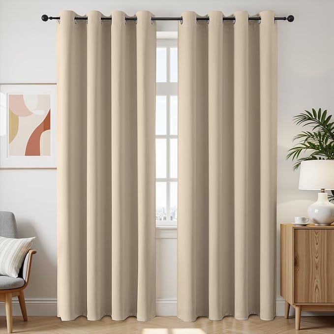 Joydeco Blackout Curtains 84 Inch Length 2 Panels Set, Thermal Insulated Long by JOYDECO