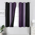 Black and Purple Ombre Blackout Curtains 45 Inch Length | Room Darkening by ESTELARTEXTILER