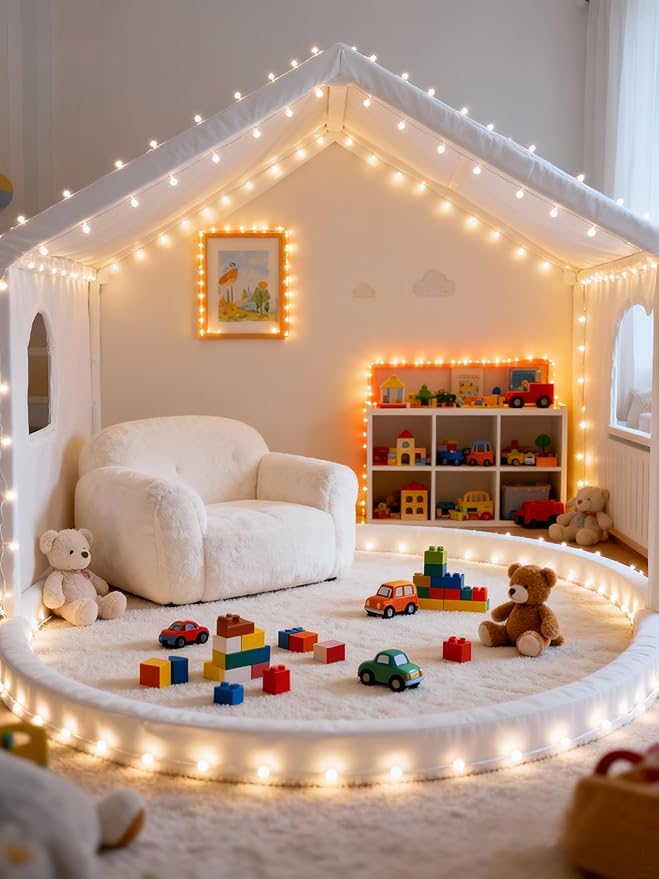 Aalnfe 30 FT Warm White Led Lights Strip Rope Lights for Easter Ramadan Eid Mubarak Decorations Housewarming Party Indoor Decor Cuttable Strip Lights for Baby Room Bedroom Living Room Ceiling Wall