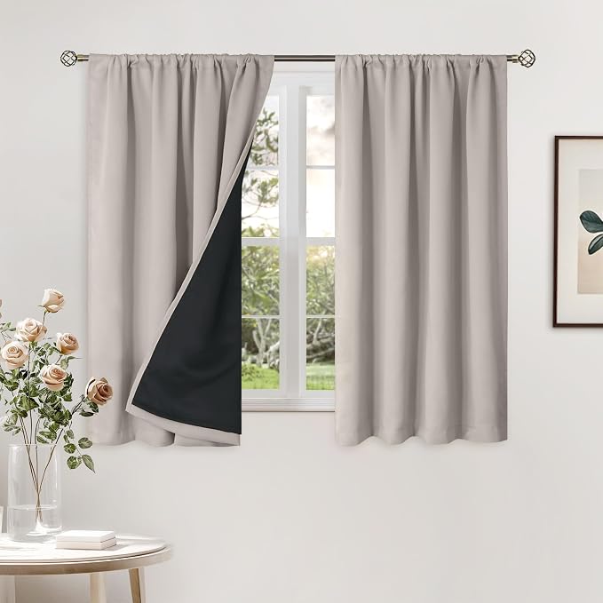 BGment Camel Blackout Curtains for Bedroom 54 Inch Length 2 Panels Set | by BGment