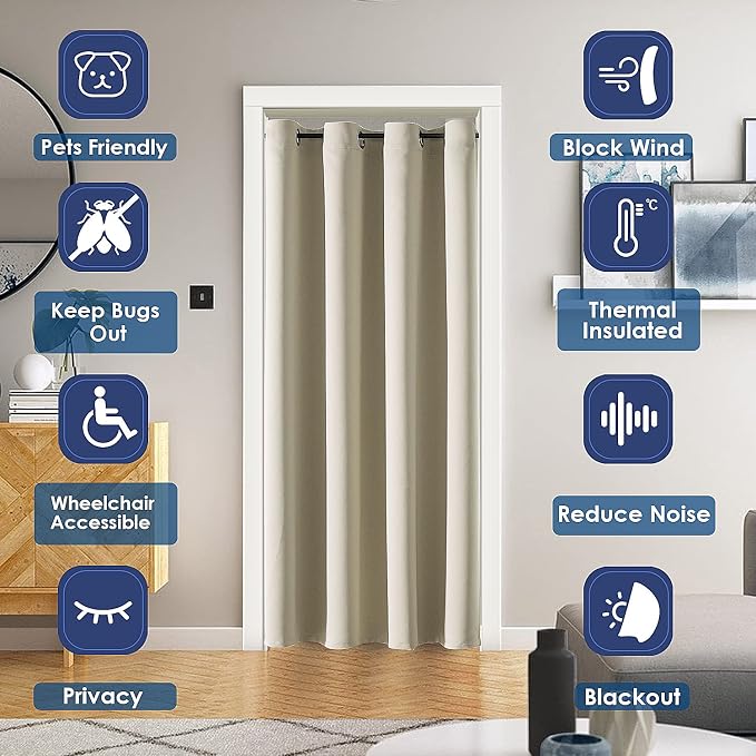 ChrisDowa Blackout Curtains Door Curtain - Image 3