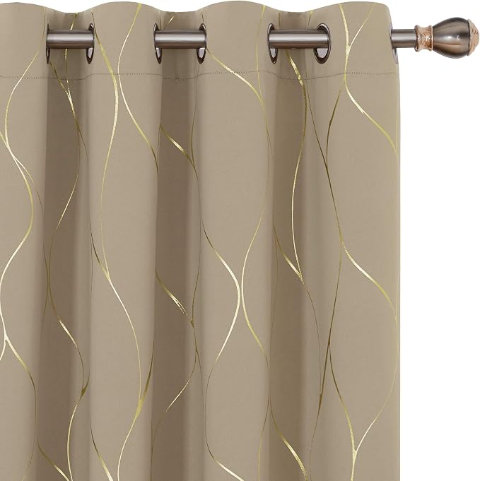 Deconovo Curtains for Living Room, Pattern Blackout Curtains 96 Inches Long | by Unknown